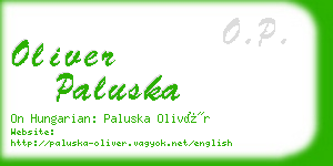 oliver paluska business card